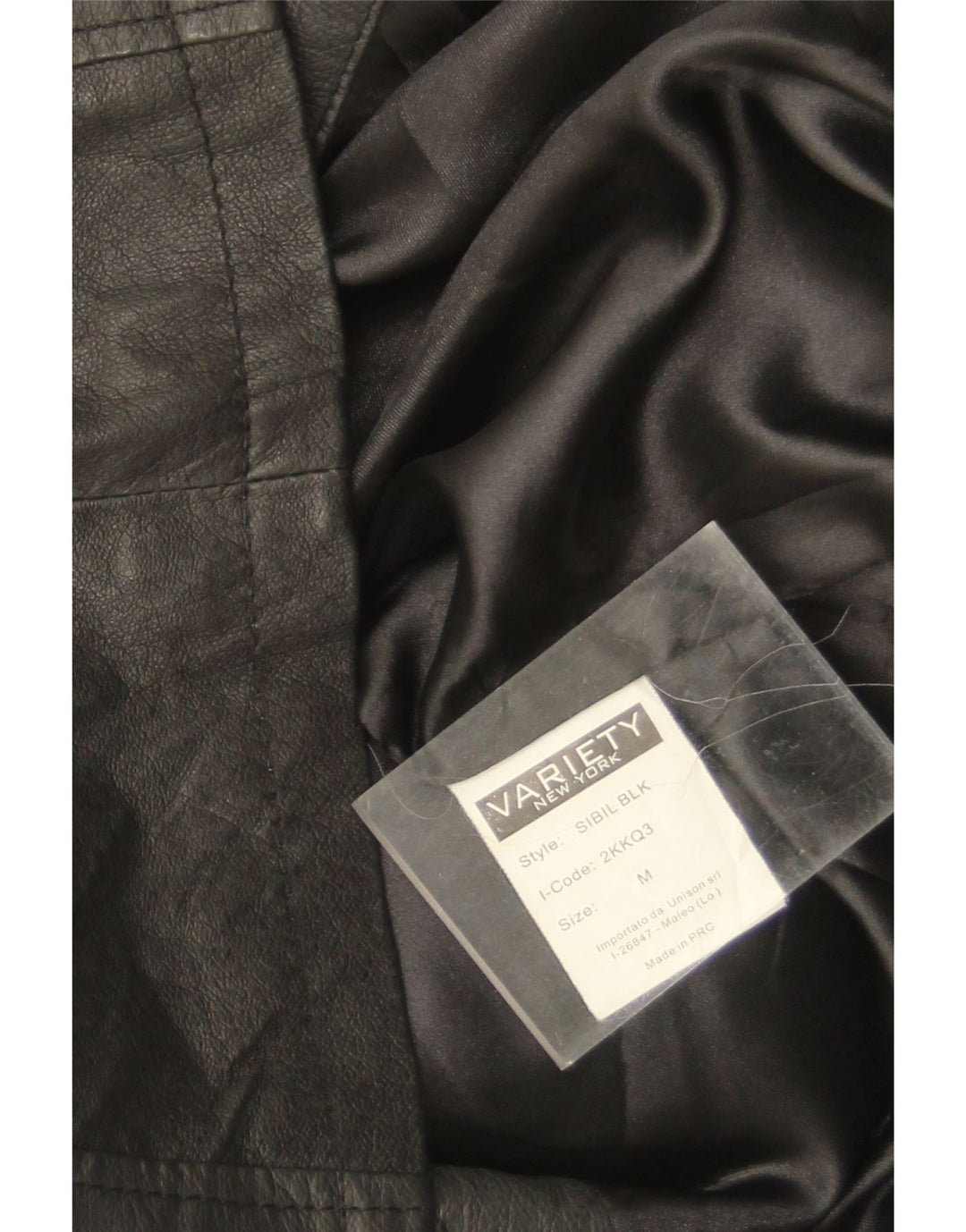 Jaqueta de couro militar feminina Variety UK 14 couro preto médio