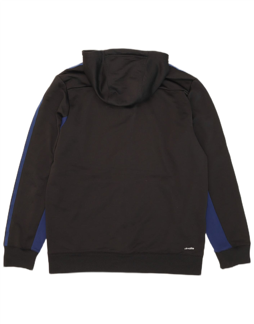 Suéter masculino Adidas Climalite Zip com capuz médio preto colorblock poliéster