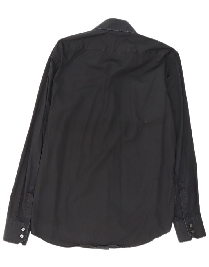 Camisa masculina de ajuste regular Hugo Boss tamanho 39 15 1/2 preto médio