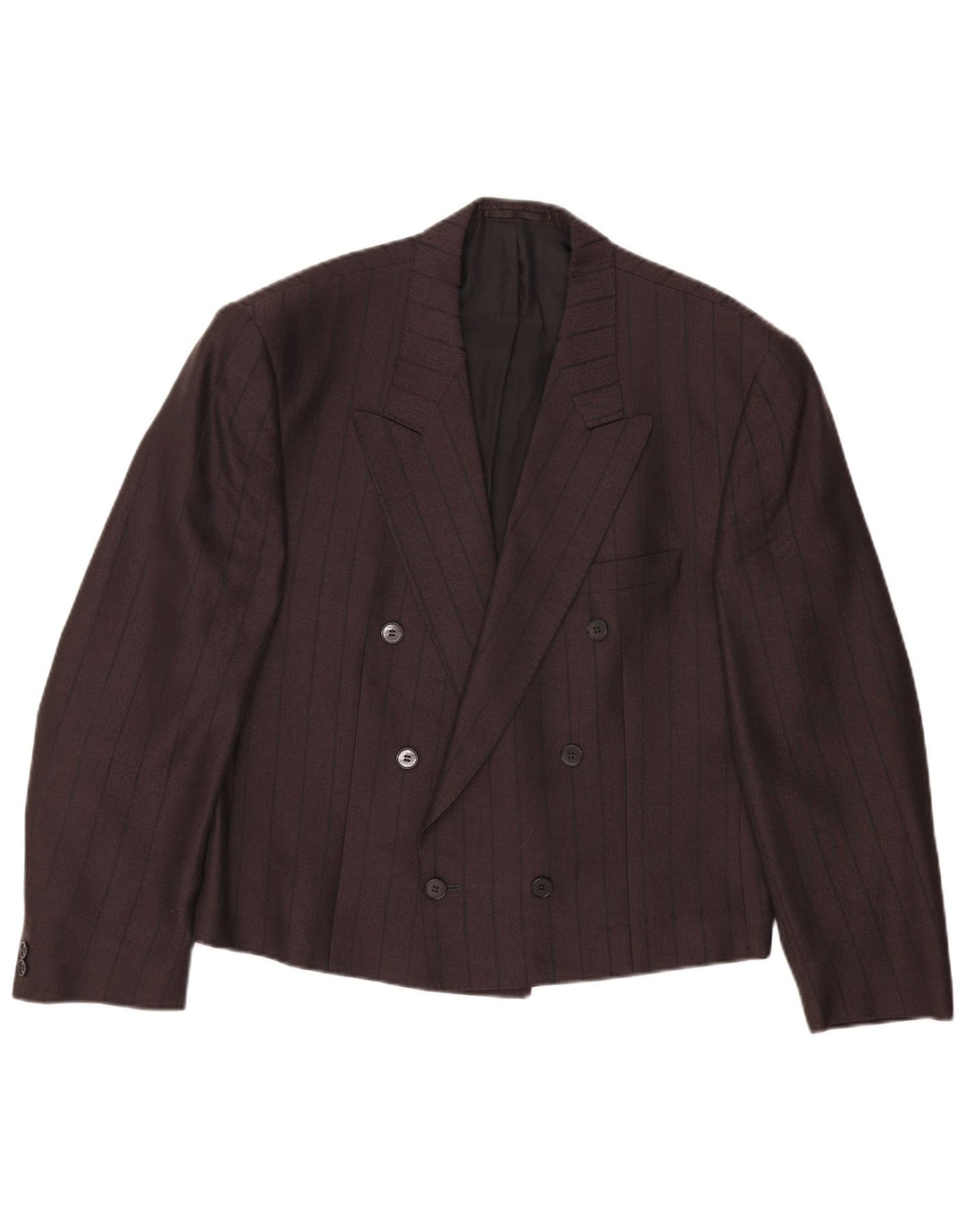 Jaqueta blazer feminina Ferkinghoff com peito duplo Reino Unido 20 2XL listrado cinza