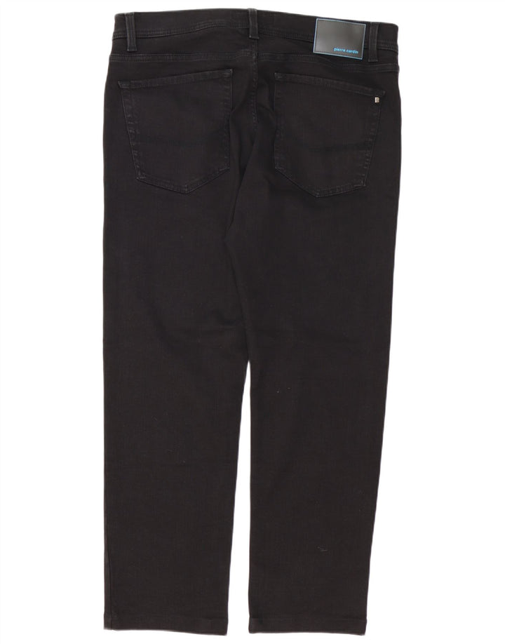Pierre Cardin Mens Lyon Tapered Jeans W38 L29 Algodão Preto