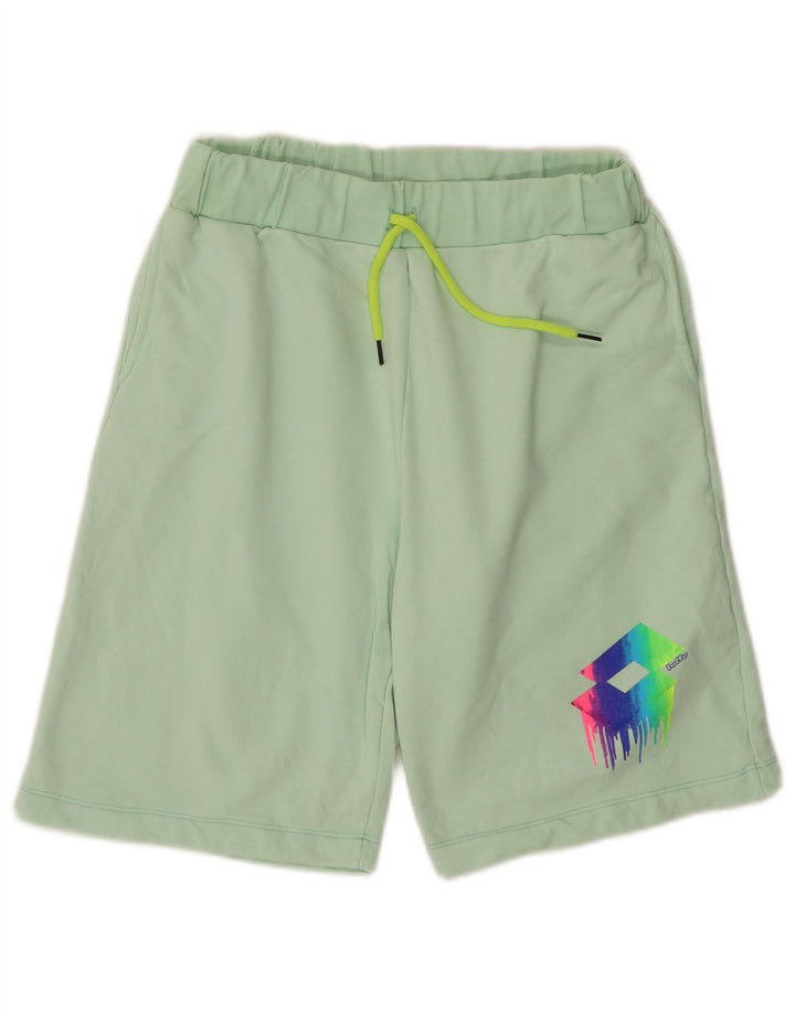 LOTTO Mens Graphic Sport Shorts Grande Algodão Verde