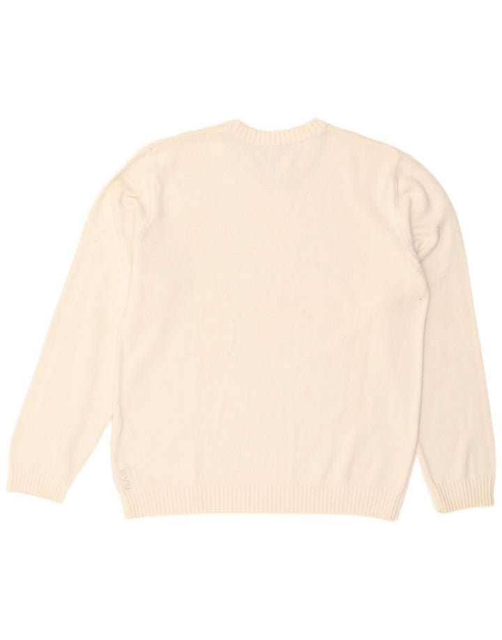 Suéter masculino Gas com gola redonda 2XL algodão branco