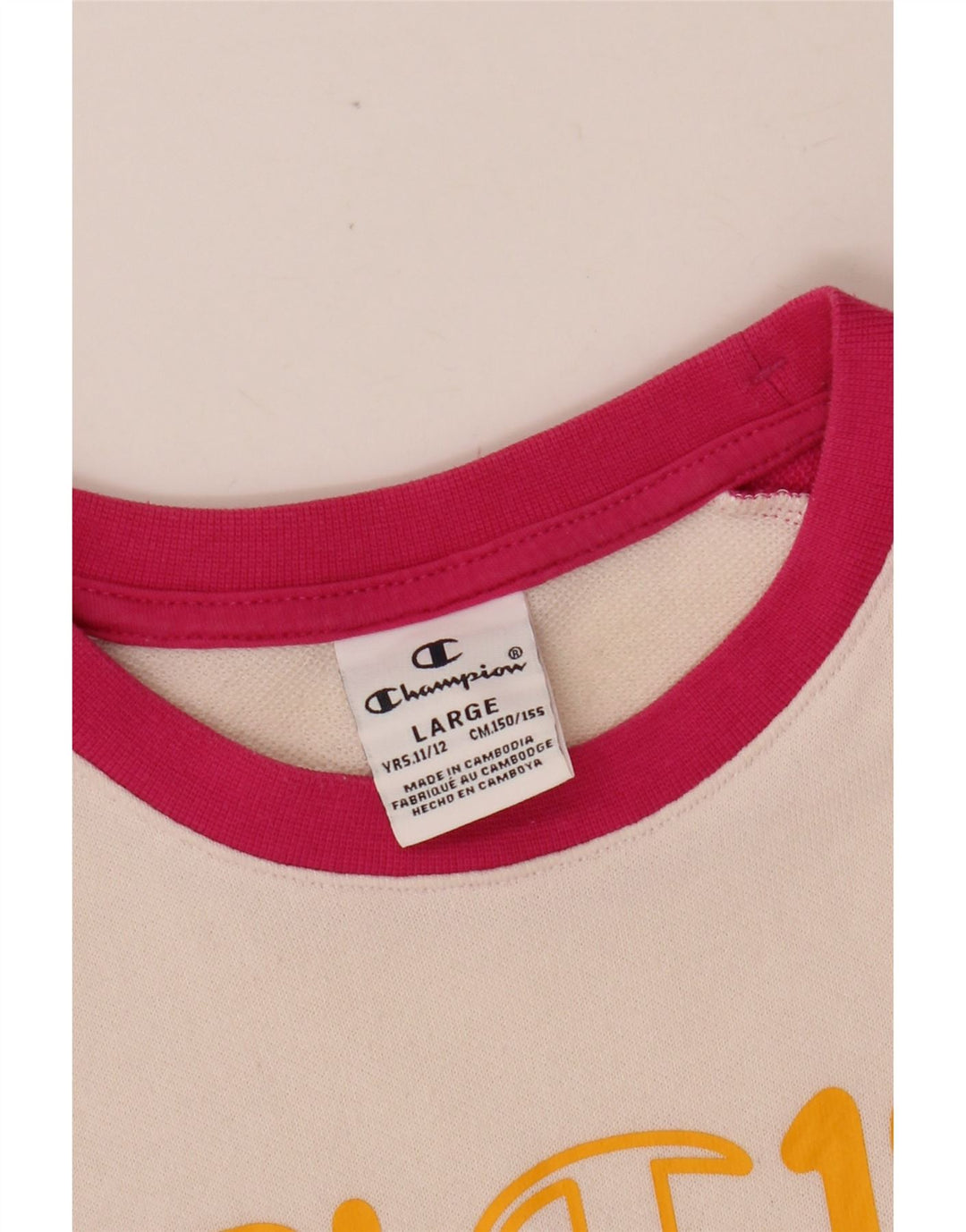 CHAMPION Suéter feminino 11-12 anos grande bloco colorido rosa