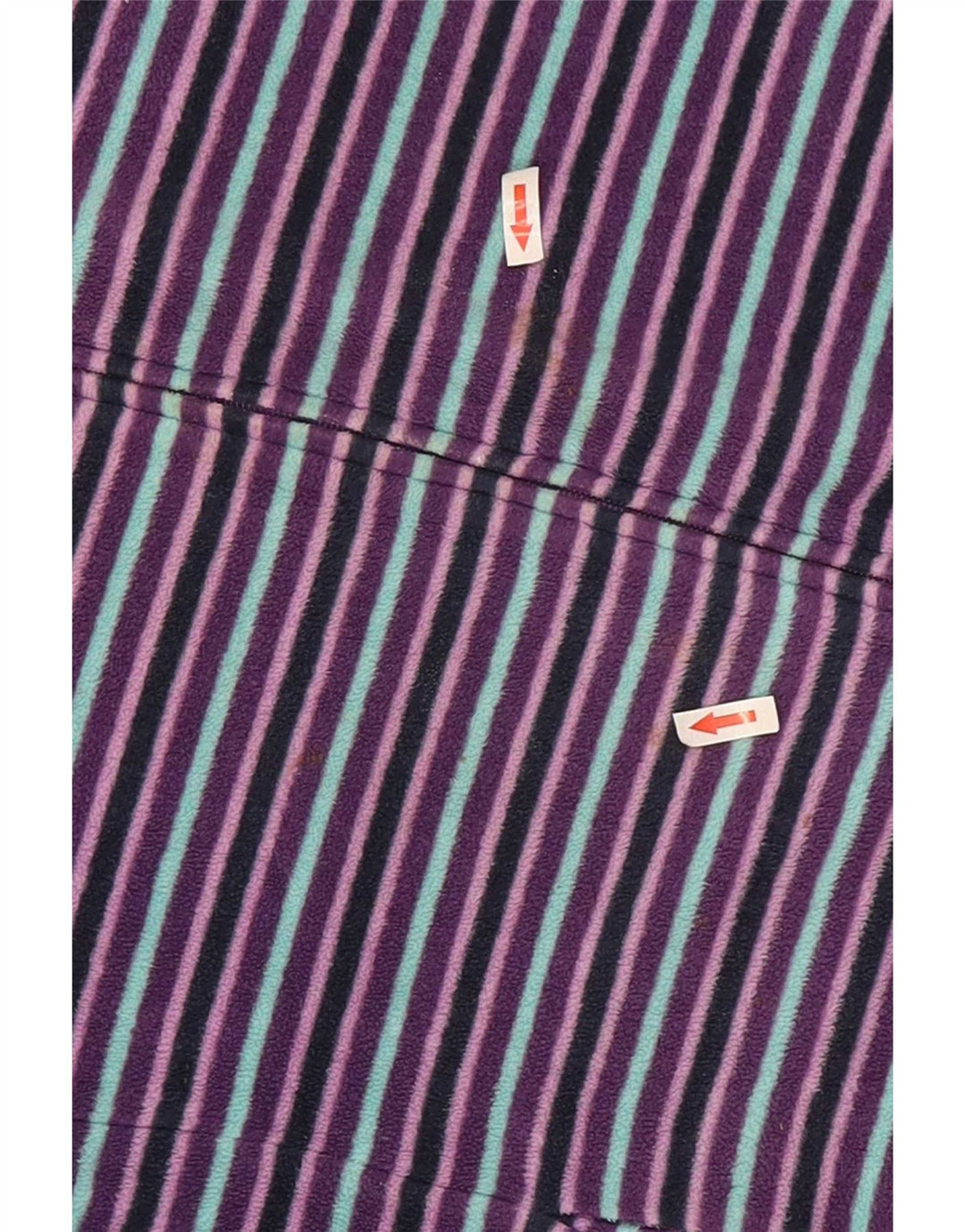 Jaqueta de lã feminina Marks & Spencer Reino Unido 22 2XL poliéster listrado roxo