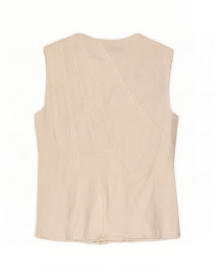 Blusa feminina sem mangas French Connection Top UK 12 viscose branca média