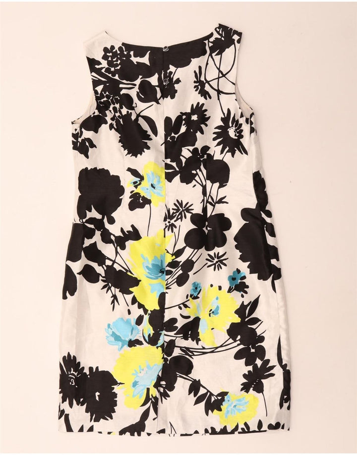 Vestido feminino monsoon sem mangas com bainha UK 14 médio floral multicolorido