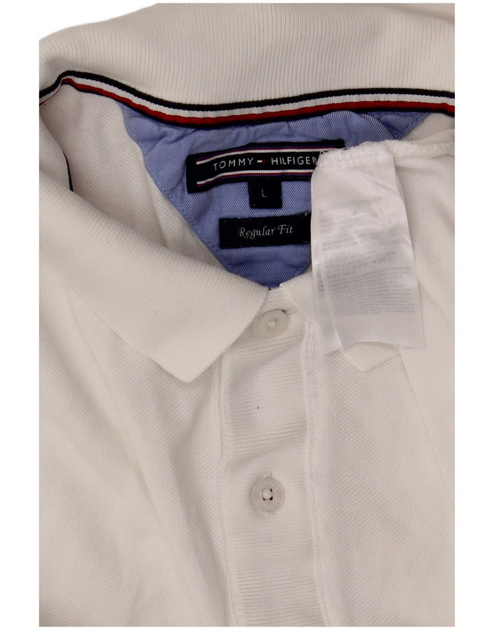 Camisa polo masculina TOMMY HILFIGER regular fit grande algodão branco