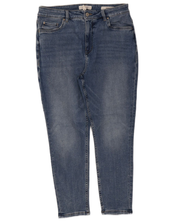 Calça jeans feminina Marks & Spencer Per Una Crop skinny UK 14 grande W30 L24 azul