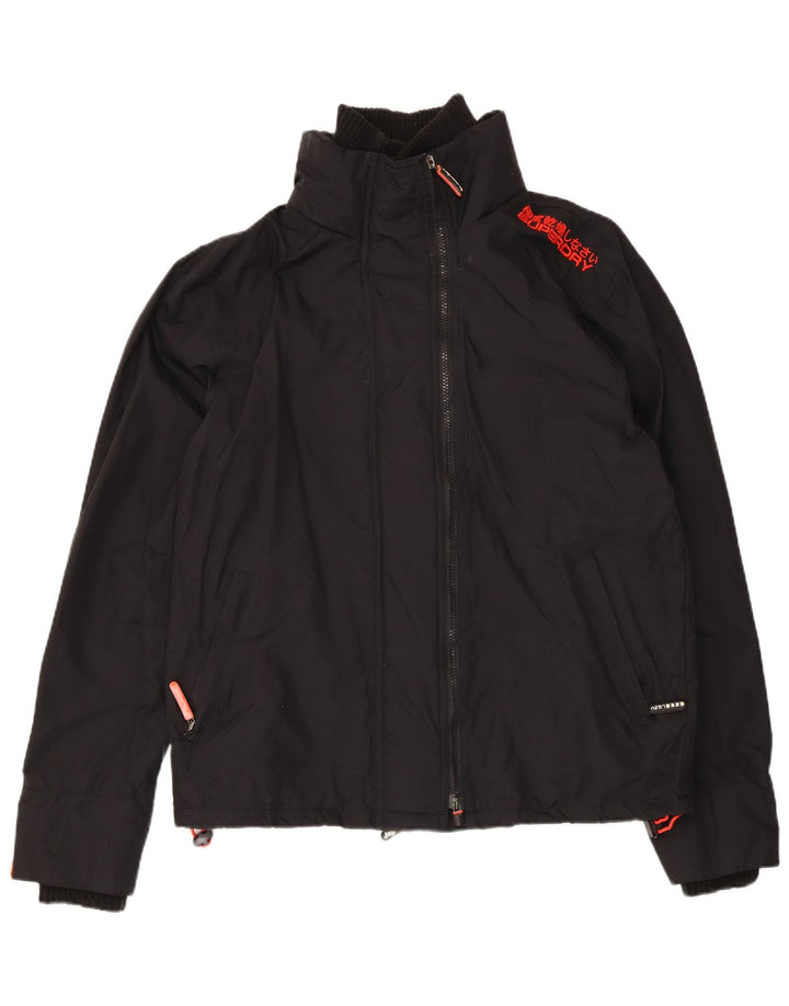 Jaqueta corta-vento feminina Superdry UK 18 XL preto nylon