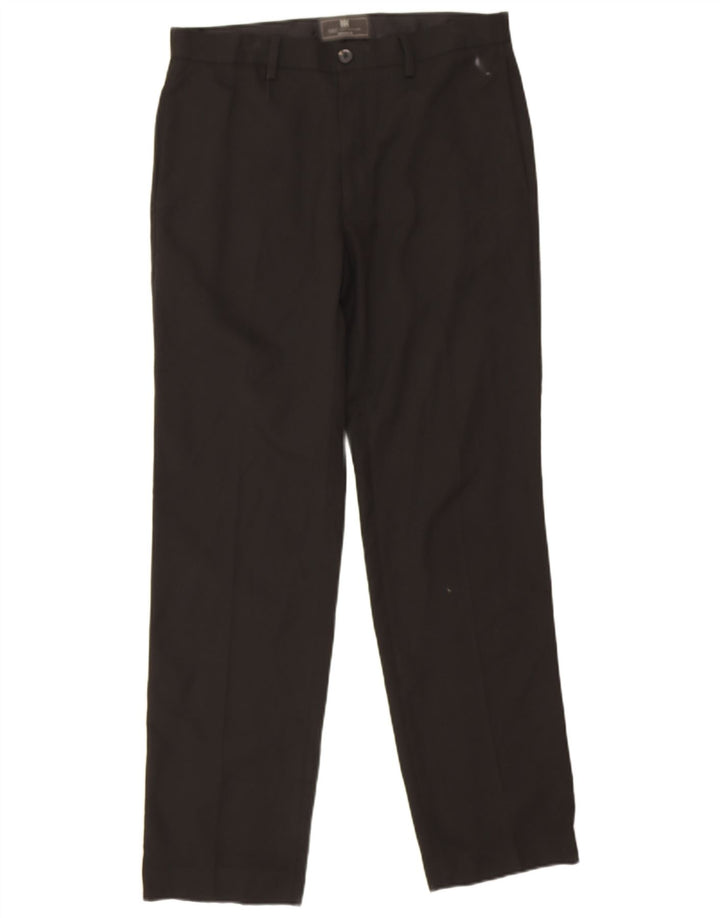 Calça chino reta feminina Marks & Spencer W32 L31 poliéster preto