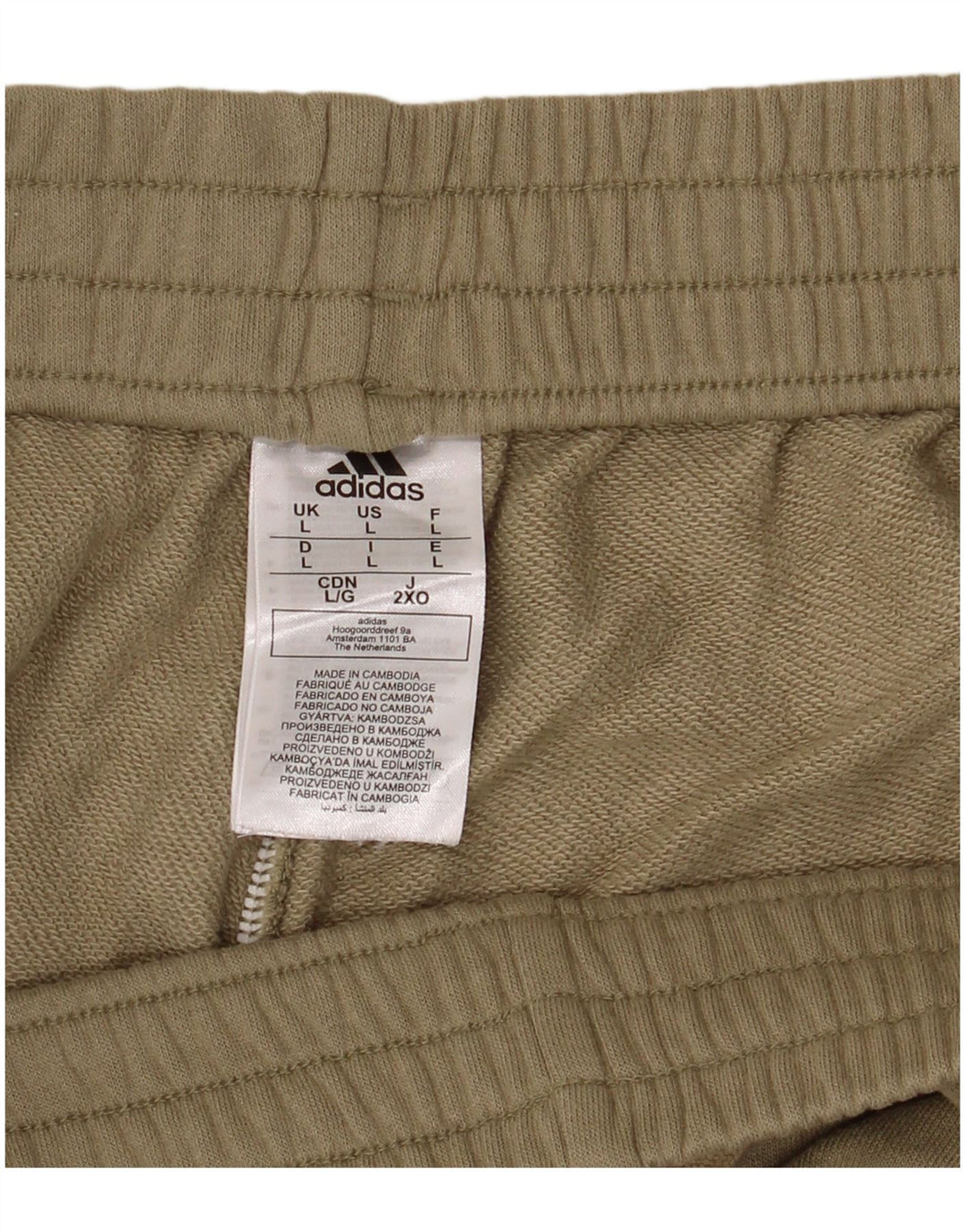 Adidas Mens Sport Shorts Grande Algodão Cáqui