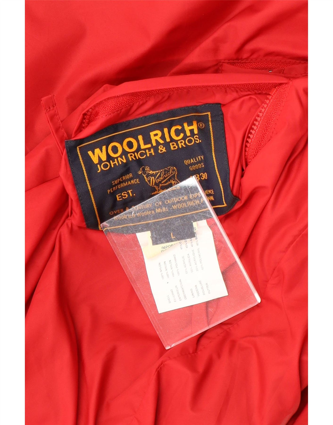 Jaqueta masculina bomber reversível WOOLRICH Reino Unido 40 grande nylon vermelho
