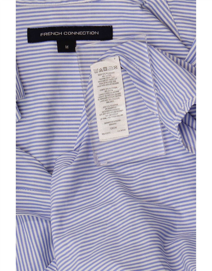 Camisa pulôver feminina French Connection Reino Unido 14 risca de giz azul médio