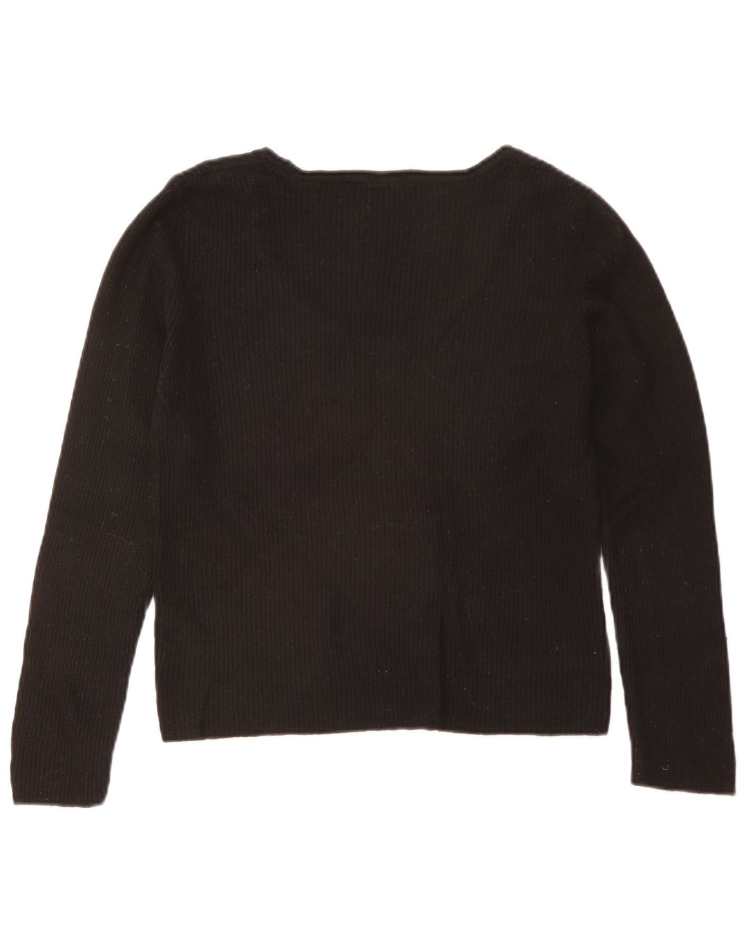 Top feminino Zara manga comprida UK 18 XL preto viscose