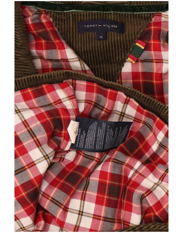 Tommy Hilfiger Jaqueta blazer masculina de veludo cotelê com 2 botões 15-16 anos cáqui