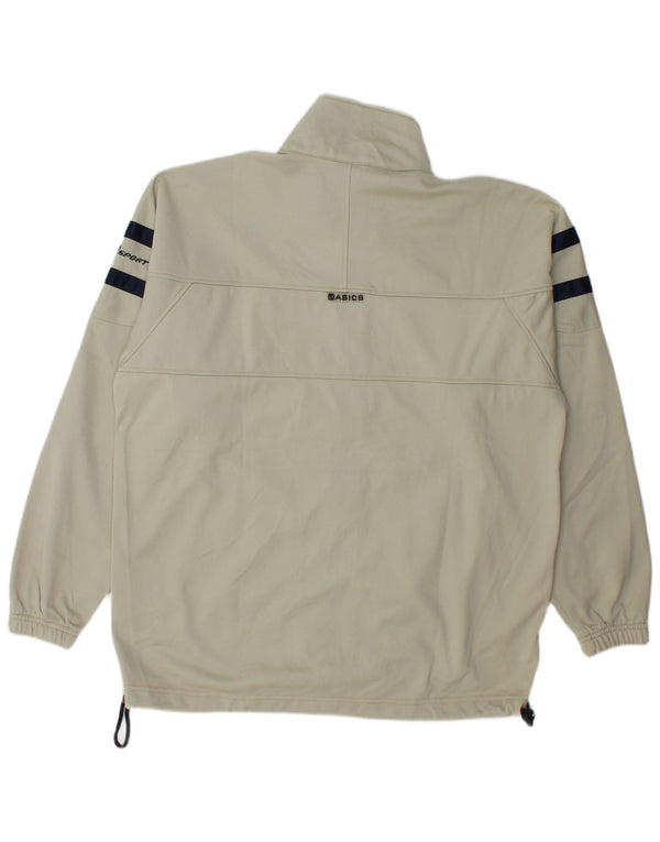 Asics Mens Tracksuit Top Jacket Médio Bege Colourblock Poliéster