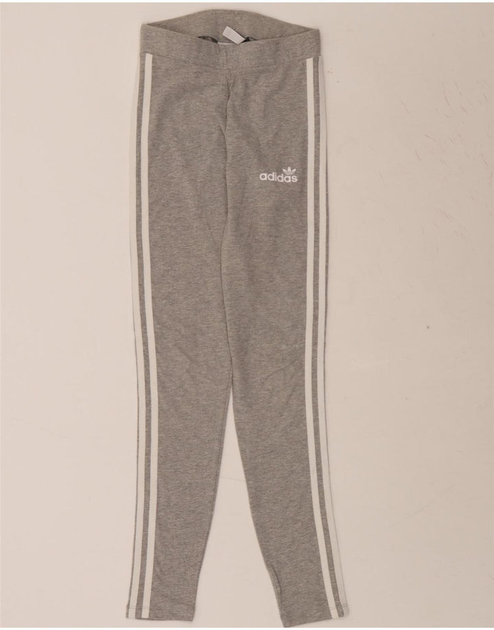 ADIDAS Womens Leggings UK 6 XS  Grey Cotton Vintage Adidas and Second-Hand Adidas from Messina Hembry 