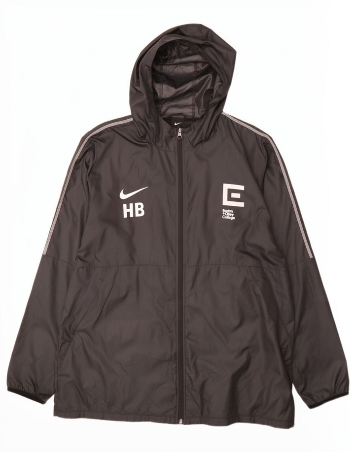 Jaqueta de chuva masculina Nike Graphic com capuz UK 42 XL poliéster preto