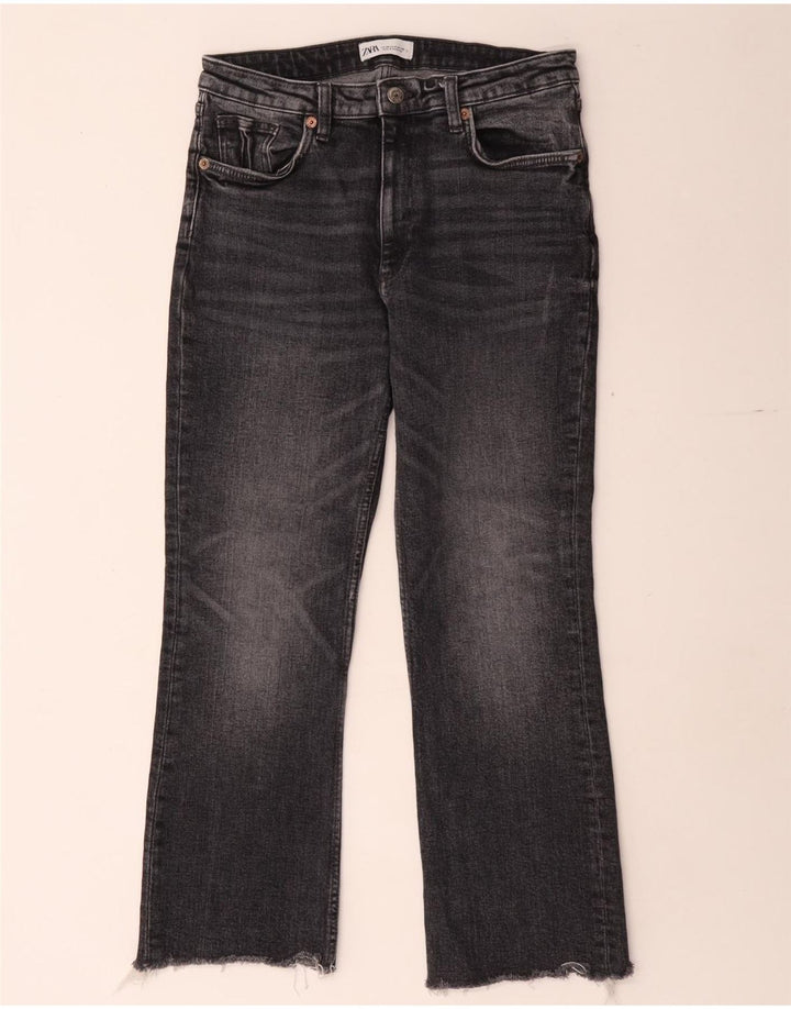 Calça jeans feminina Zara Bootcut EU 38 pequena W28 L26 cinza