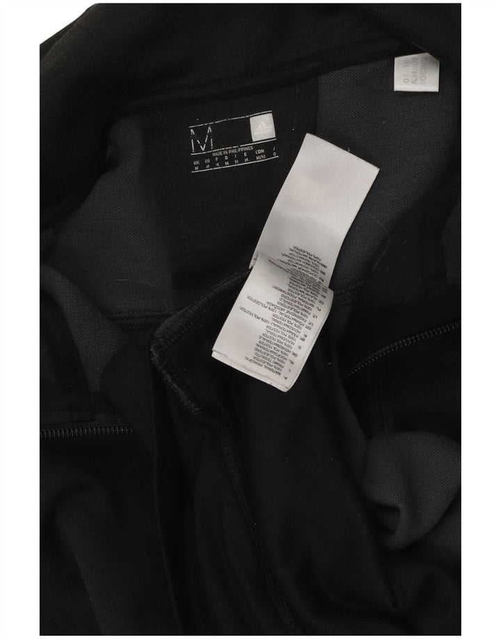 Adidas Mens Zip Hoodie Suéter Médio Preto Poliéster
