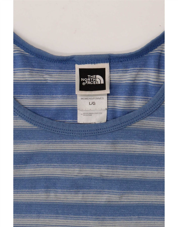 Camiseta feminina The North Face UK 16 grande poliéster listrado azul