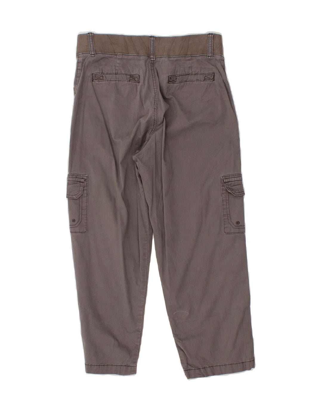 LEE Womens Relaxed Fit Crop Cargo Trousers US 4 Small W27 L22 Grey Cotton Vintage Lee and Second-Hand Lee from Messina Hembry 