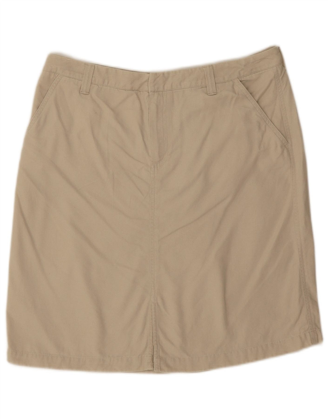 EDDIE BAUER Saia reta feminina EUA 12 grande W34 algodão bege