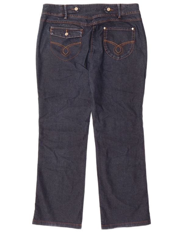 Jeans retos femininos Trussardi W32 L27 algodão azul marinho