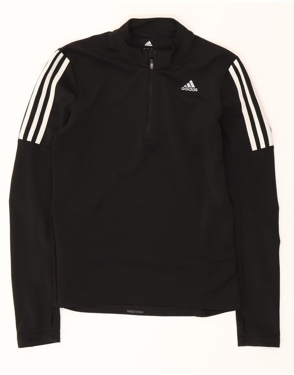 ADIDAS Womens Climalite Pullover Tracksuit Top UK 8/10 Pequeno Preto