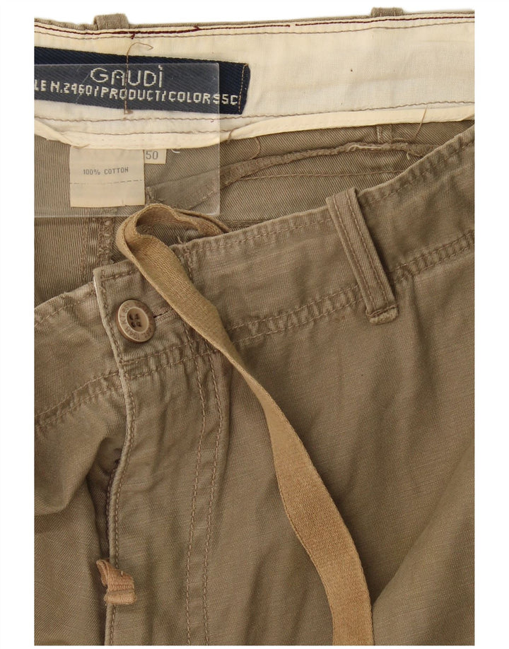 Shorts cargo masculino Gaudi IT 50 grande W38 algodão cáqui