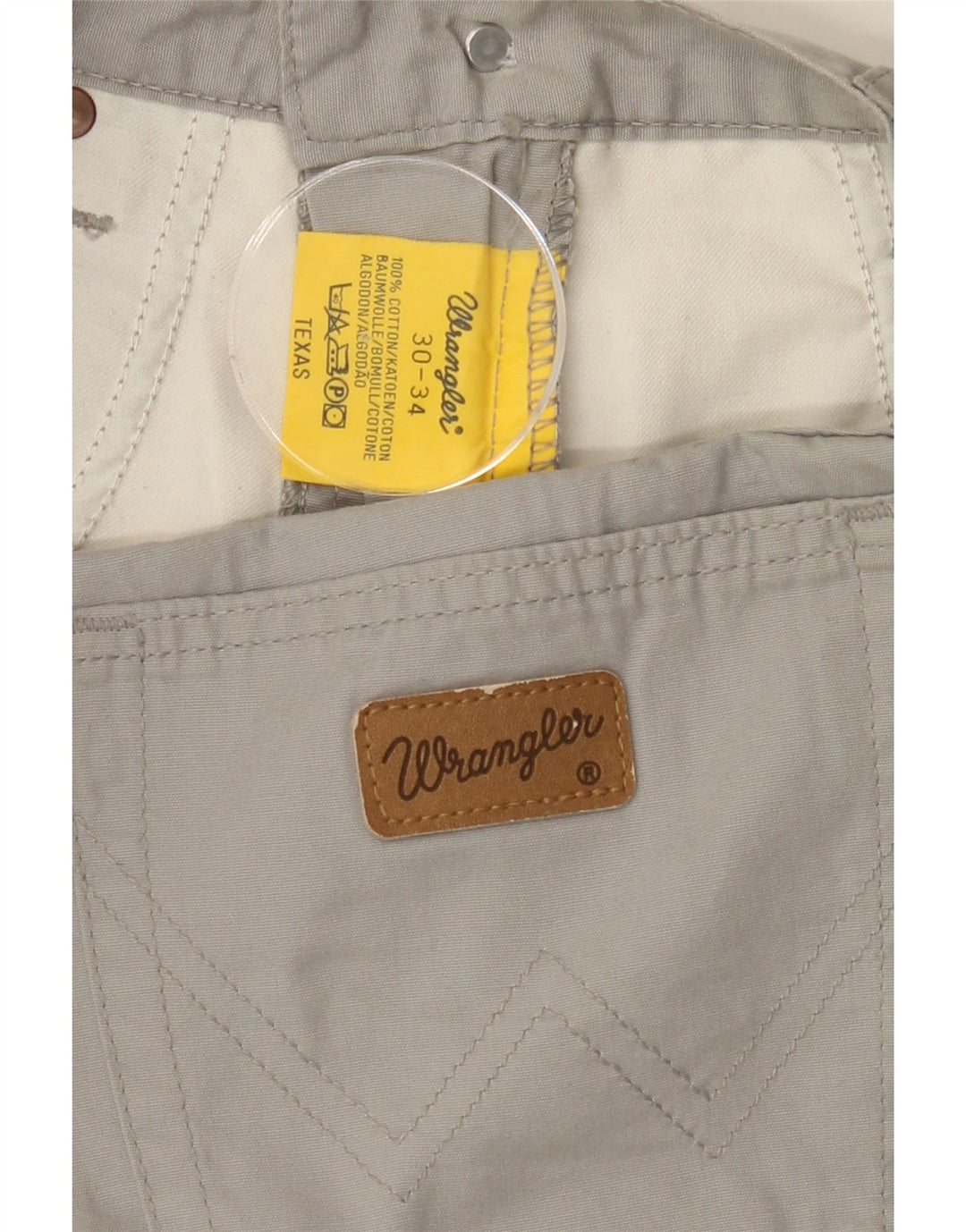 WRANGLER Mens Texas Straight Casual Trousers W30 L34 Grey Cotton Vintage Wrangler and Second-Hand Wrangler from Messina Hembry 