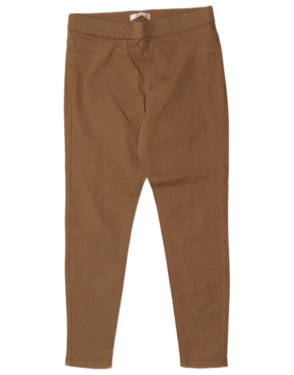 Calça feminina Marks & Spencer Jegging casual Reino Unido 12 médio W30 L26 bege