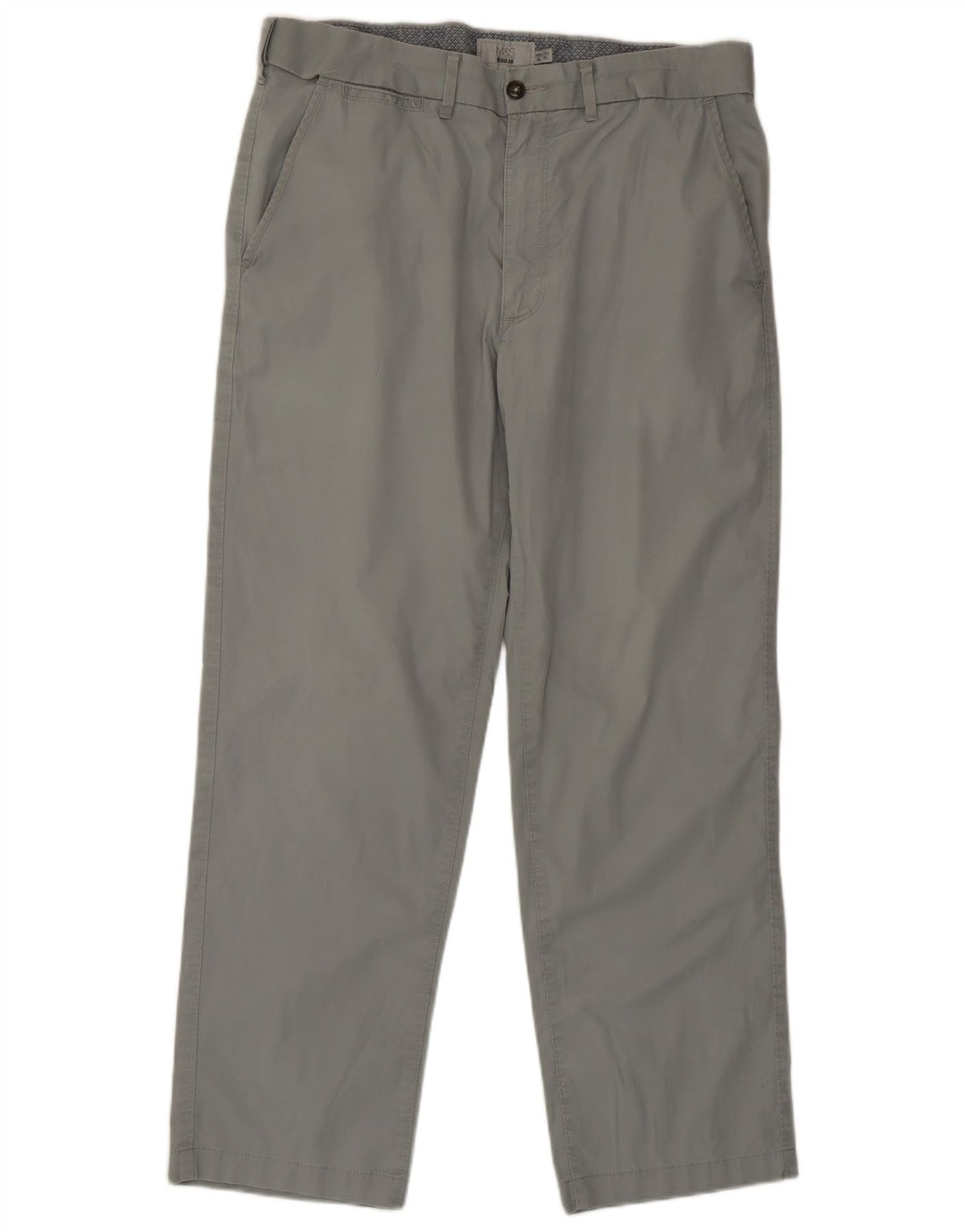 Calça Chino Regular Masculina Marks & Spencer W34 L29 Algodão Cinza