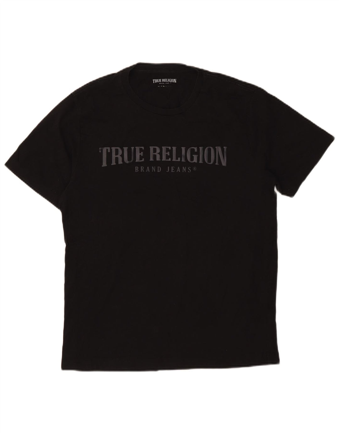 Camiseta gráfica masculina True Religion algodão preto médio