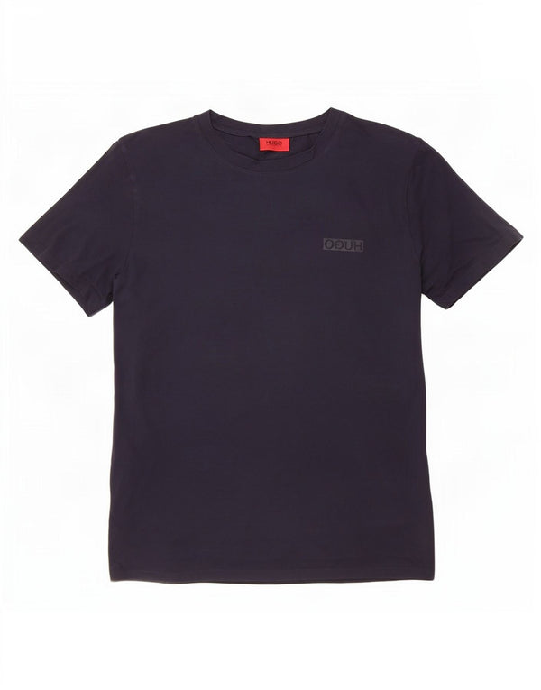 Camiseta masculina Hugo Boss Top médio algodão azul marinho