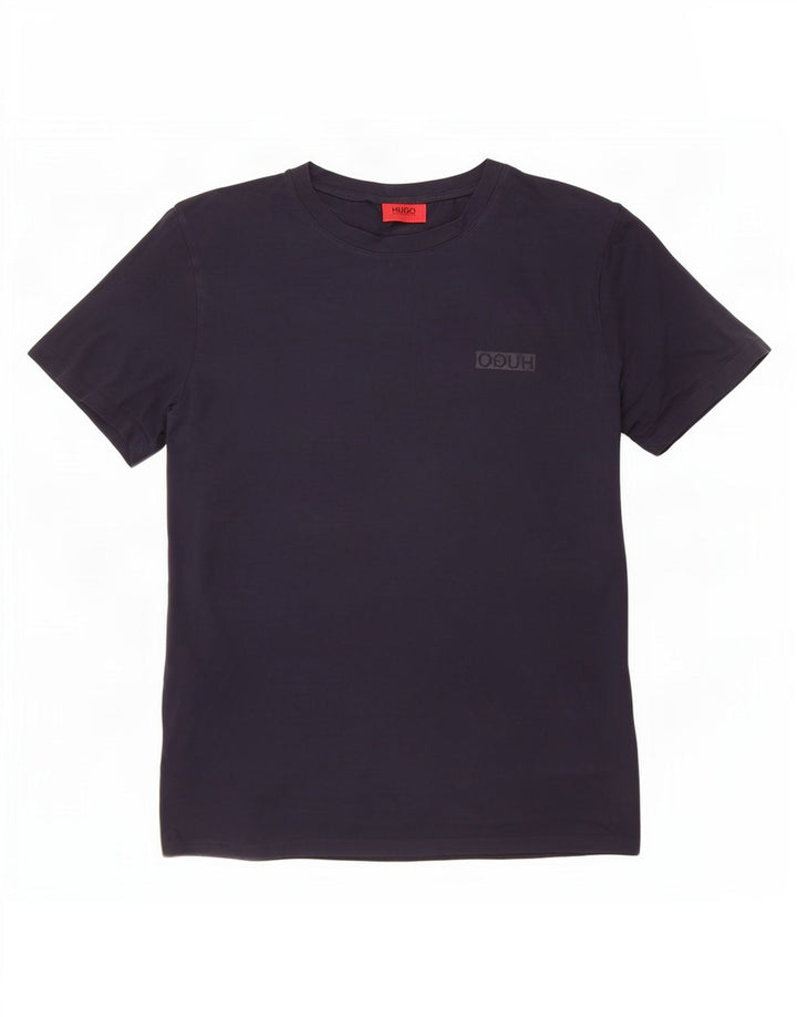 Camiseta masculina Hugo Boss Top médio algodão azul marinho