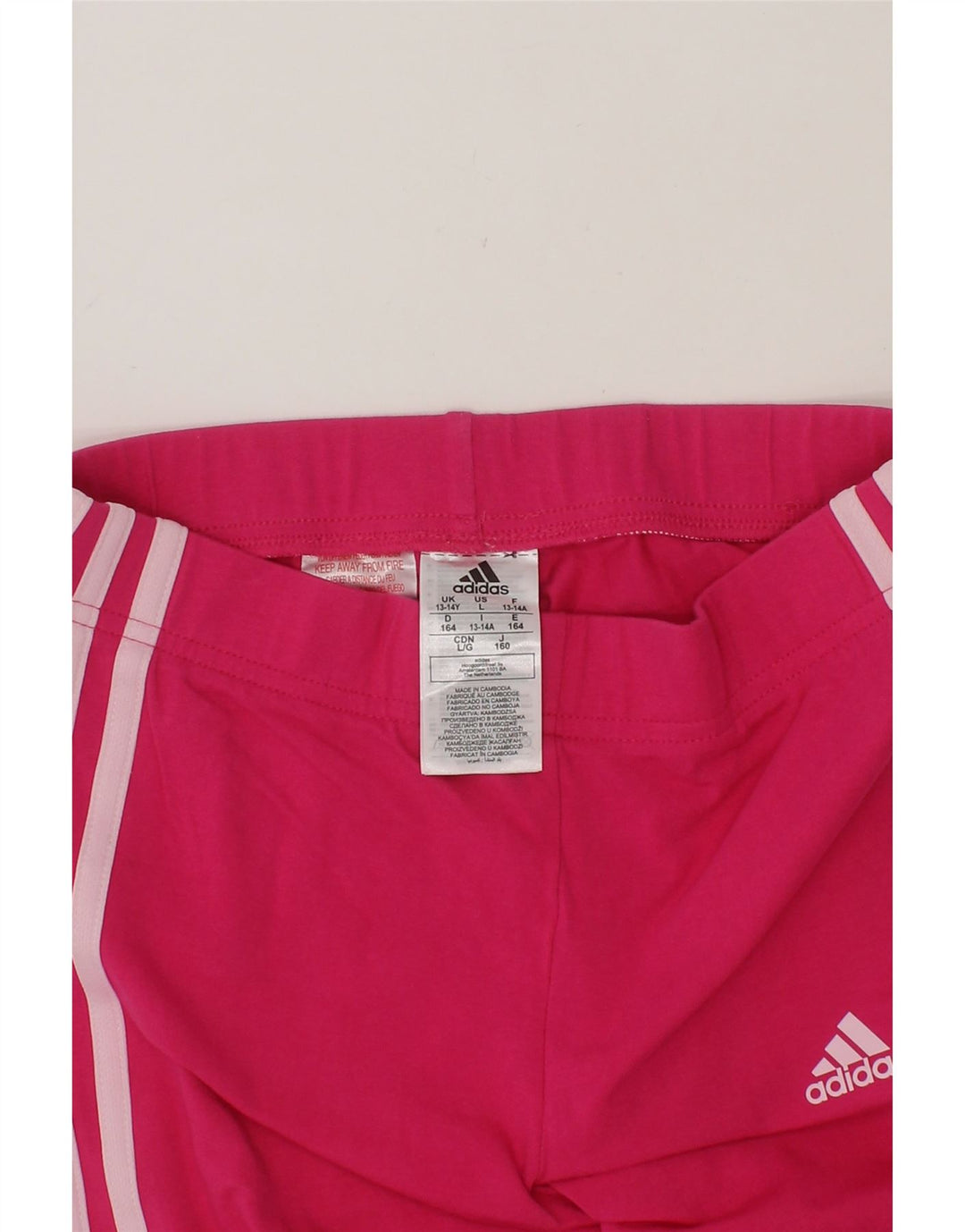 ADIDAS Girls Leggings 13-14 Years  Pink Cotton Vintage Adidas and Second-Hand Adidas from Messina Hembry 