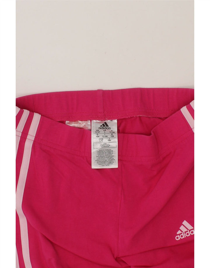 ADIDAS Girls Leggings 13-14 Years  Pink Cotton Vintage Adidas and Second-Hand Adidas from Messina Hembry 