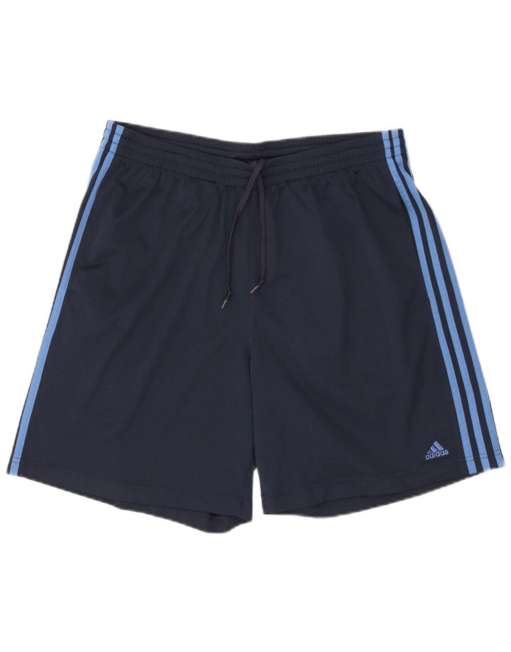 Shorts esportivos masculinos Adidas Climalite grandes poliéster azul marinho