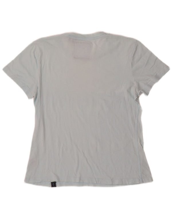Camiseta feminina Superdry com estampa gráfica UK 12 algodão azul médio