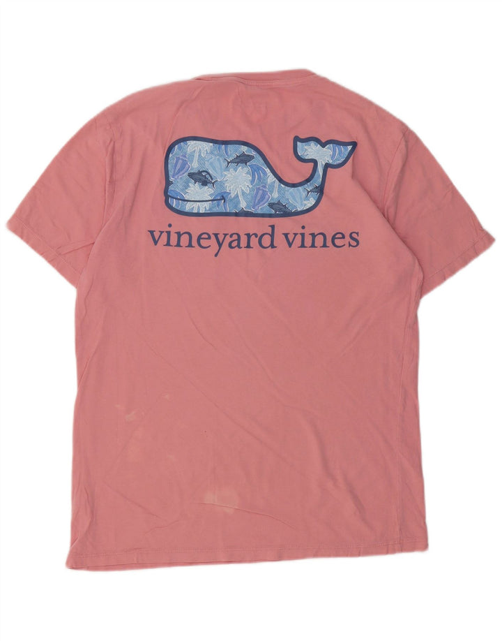 Camiseta masculina VINEYARD VINES com estampa gráfica pequena de algodão rosa