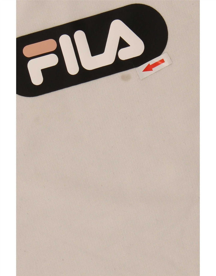 Moletom feminino Fila Oversized Crop Jumper UK 10 pequeno bloco colorido branco