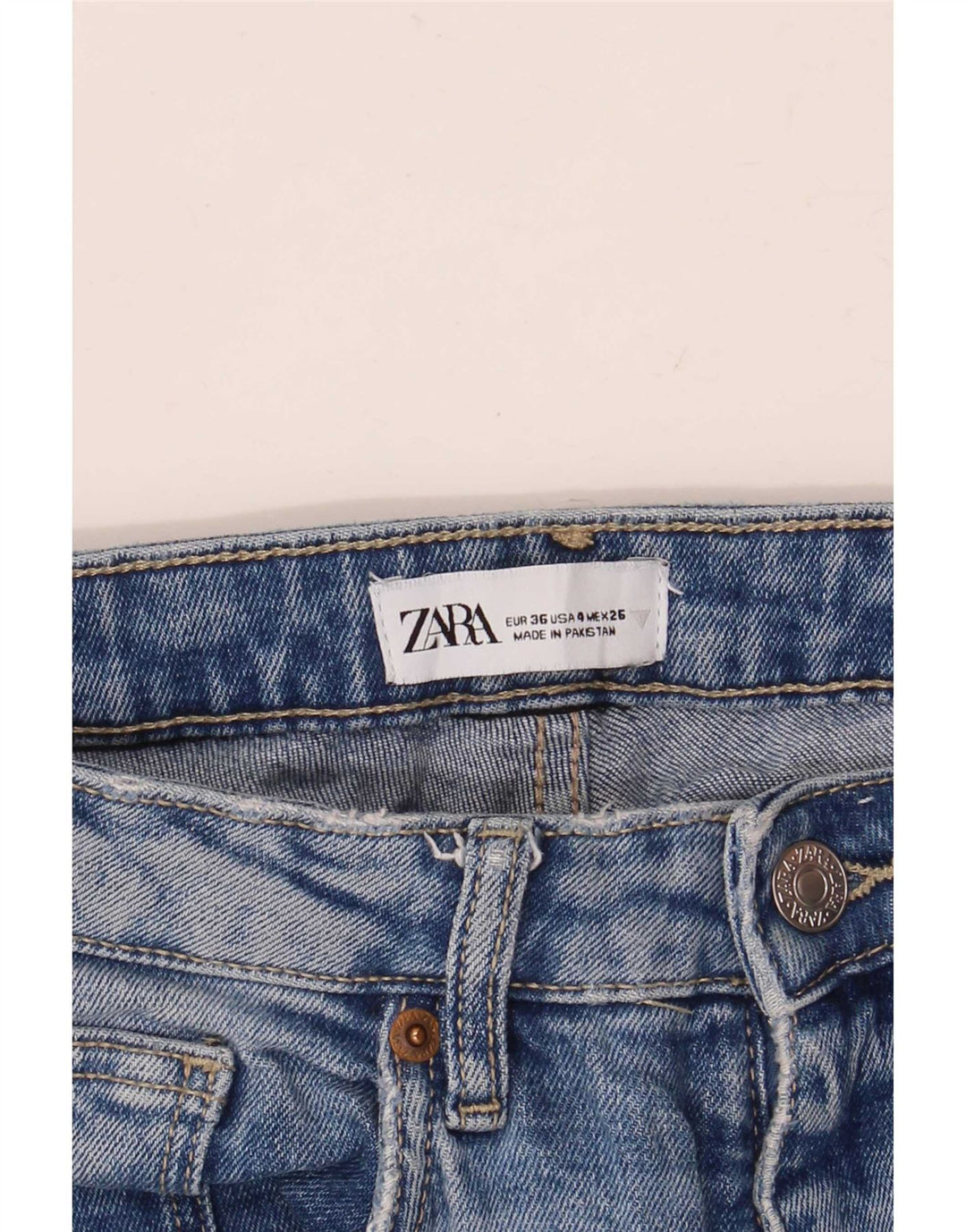 Calça jeans feminina Zara Bootcut EU 36 XS W26 L25 azul