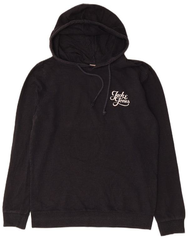 Jack & Jones Mens Hoodie Jumper Large Navy Blue Cotton