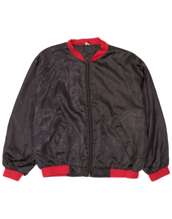 Jaqueta bomber masculina vintage UK 38 poliamida colorblock preta média
