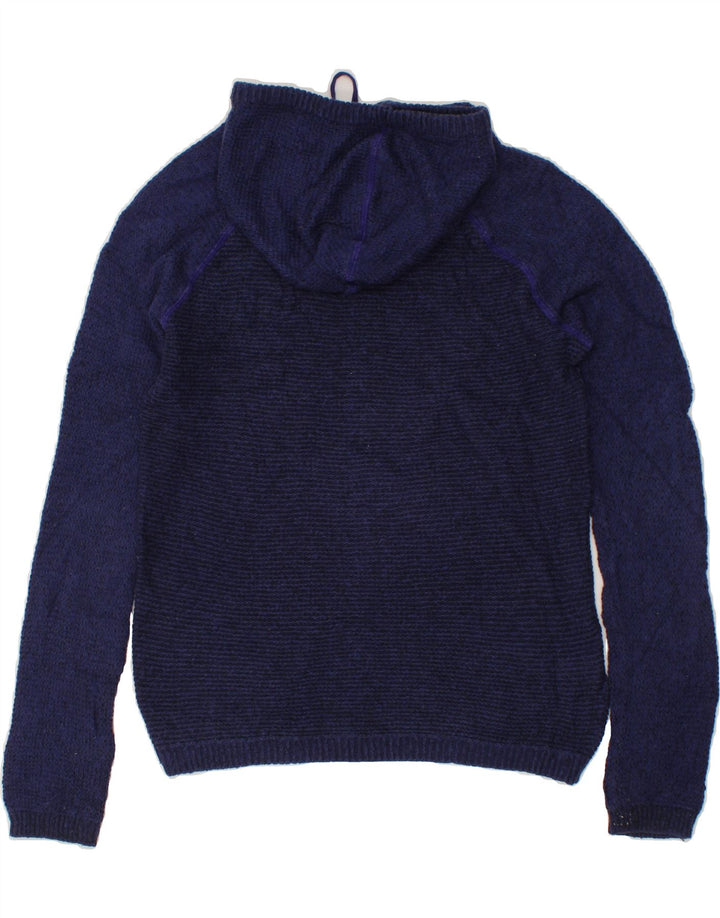 EDDIE BAUER Womens Hooded Jumper Sweater UK 12 Medium Navy Blue Cotton Vintage Eddie Bauer and Second-Hand Eddie Bauer from Messina Hembry 