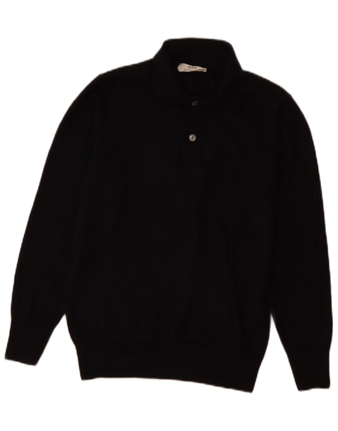 Zara Suéter feminino com gola polo e gola polo UK 12 lã preta média