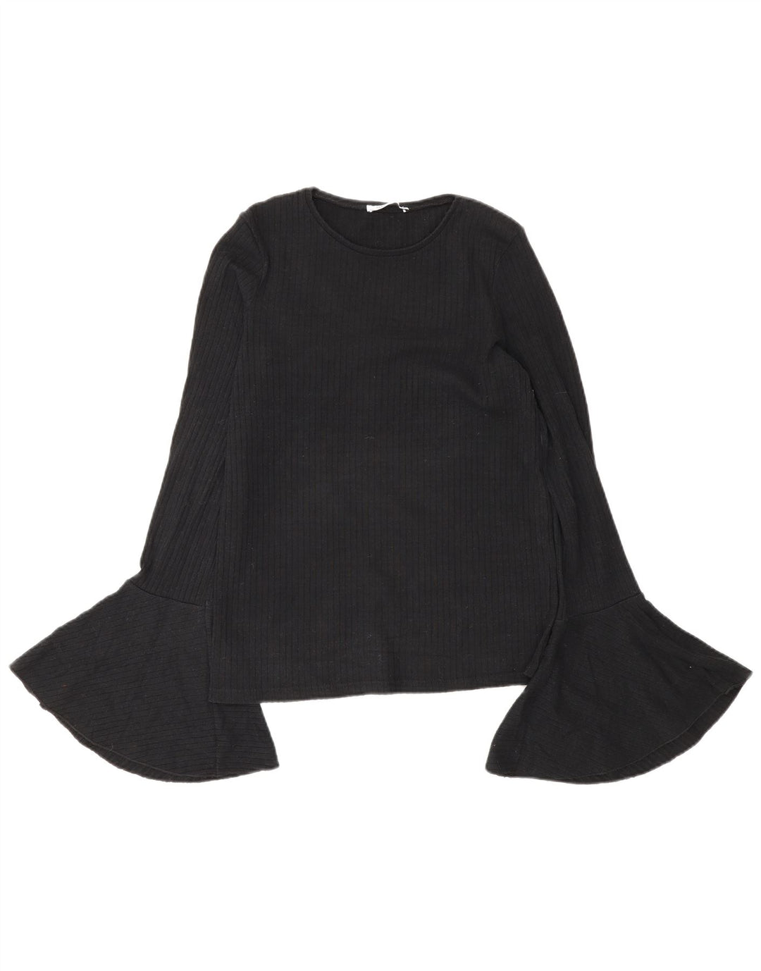 Zara Womens Trafaluc Top Manga Longa Reino Unido 10 Pequeno Preto