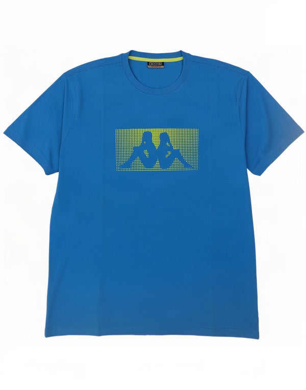 Camiseta gráfica masculina Kappa Top 2XL algodão azul